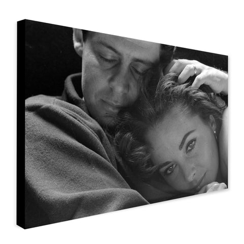 Elizabeth Taylor, Held By Her Husband - Fashion Photography By Toni Frissell - Canvas Wall Art Framed Print - Various Sizes