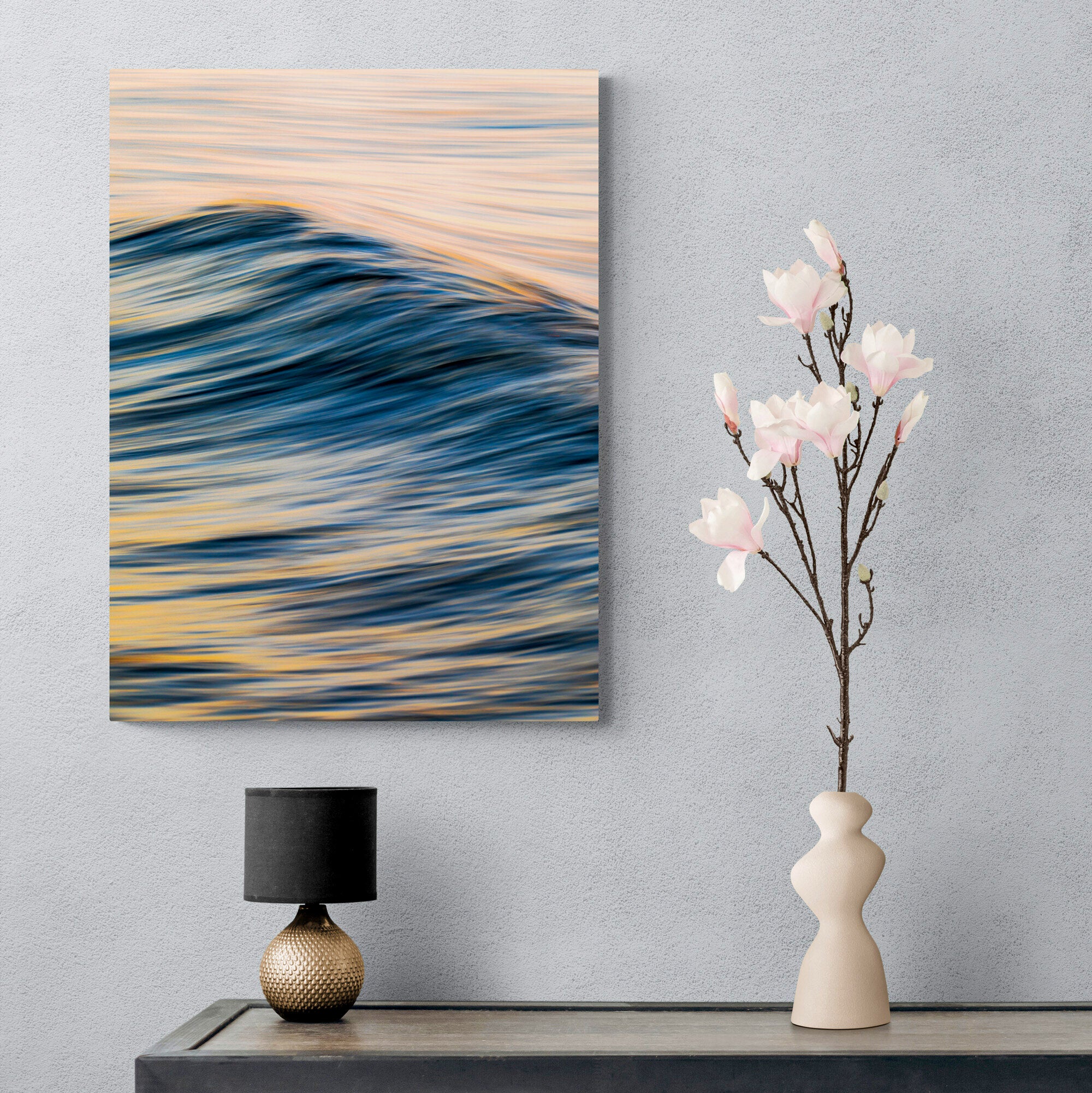 Everything Moves In Waves - Ocean Wall Art - Canvas Wall Art Framed Print - Various Sizes