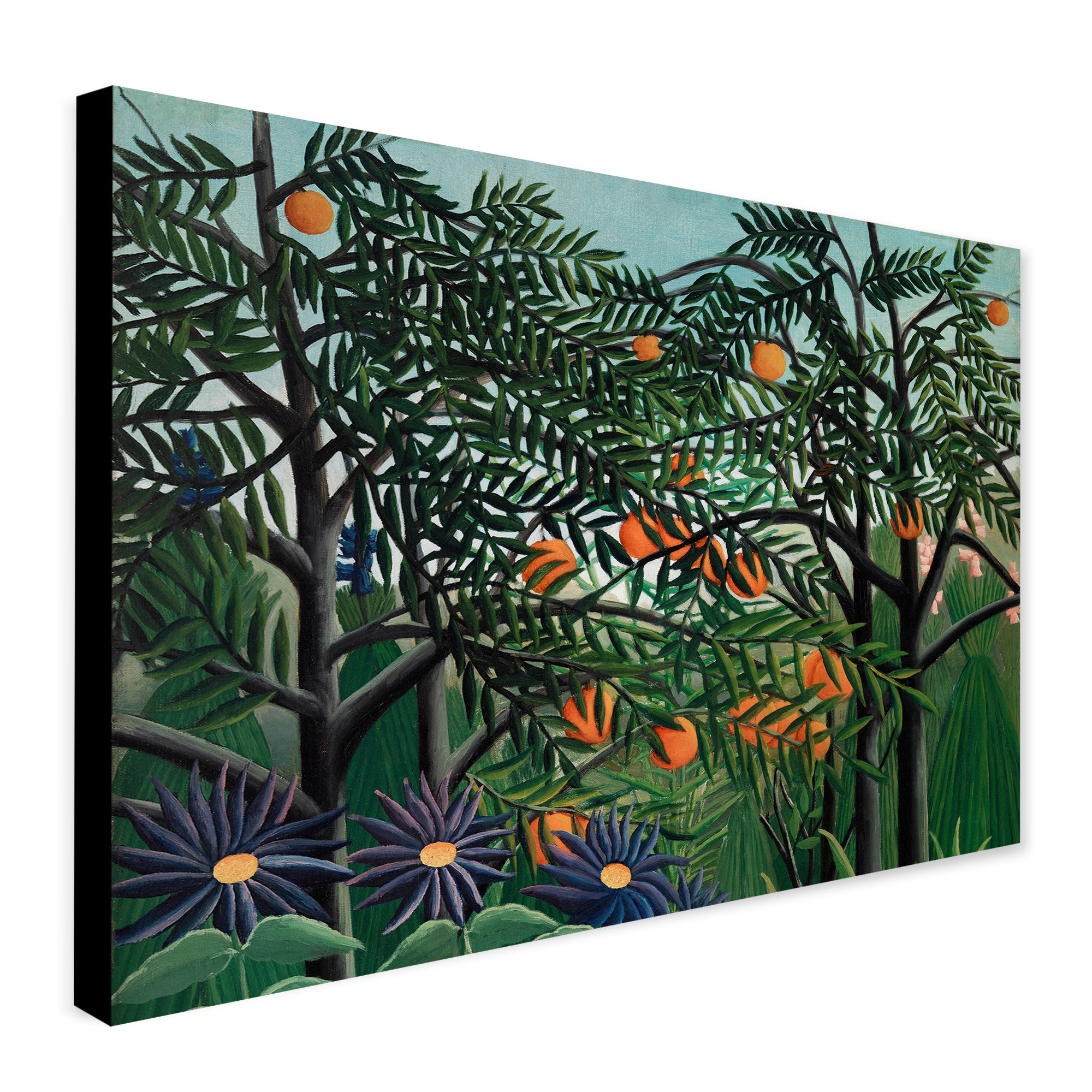 Exotic Forest by Henri Rousseau  - Canvas Wall Art Framed Print - Various Sizes