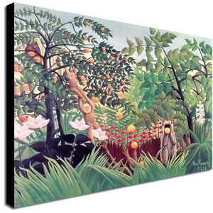 Exotic Landscape by Henri Rousseau - Canvas Wall Art Framed Print - Various Sizes