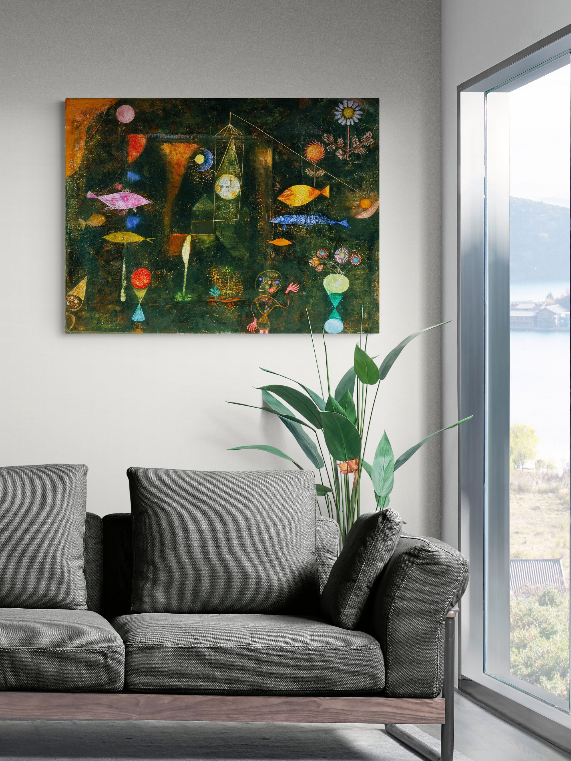 Fish Magic by Paul Klee - Canvas Wall Art Framed Print - Various Sizes
