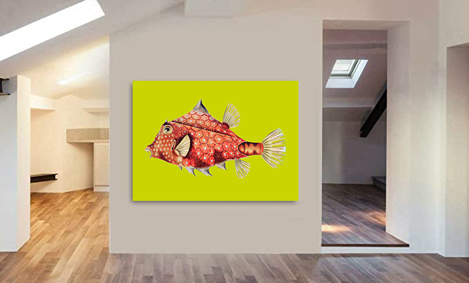 Fish Illustration Vintage By Ernst Haeckel - Canvas Wall Art Framed  Print -Various Sizes