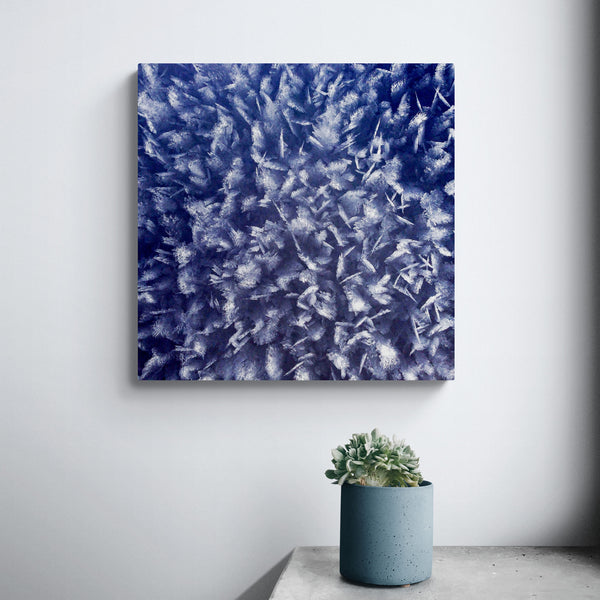 Frosted Ice Flakes - Abstract - Framed Canvas Wall Art Print - Various Sizes