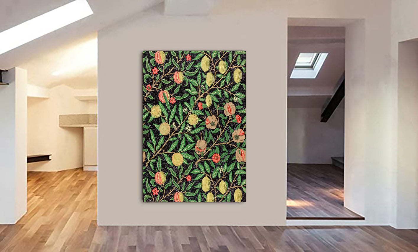 Fruit Pattern by William Morris - Canvas Wall Art Framed Print - Various Sizes