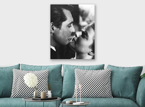 Cary Grant Ingrid Bergman - Canvas Wall Art Framed Print - Various Sizes