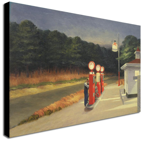 Gas Pumps by Edward Hopper 1940 - Canvas Wall Art Framed Print - Various Sizes