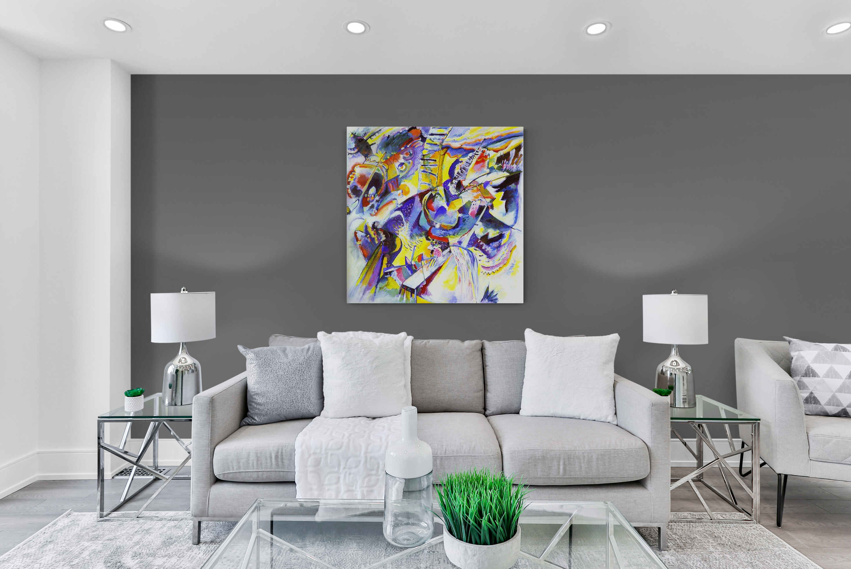 Gorge Improvisation - Abstract by Wassily Kandinsky - Framed Canvas Wall Art Print - Various Sizes
