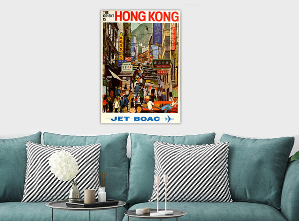 The Orient Is Hong Kong - Vintage Canvas Wall Art Framed Print - Various Sizes