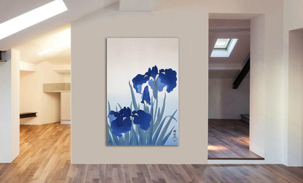 Iris Flowers by Ohara Koson - Japanese - Canvas Wall Art Framed Print - Various Sizes