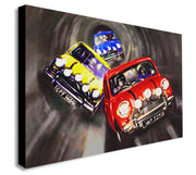 The Italian Job - Mini Cooper - Canvas Wall Art Framed Print - Various Sizes
