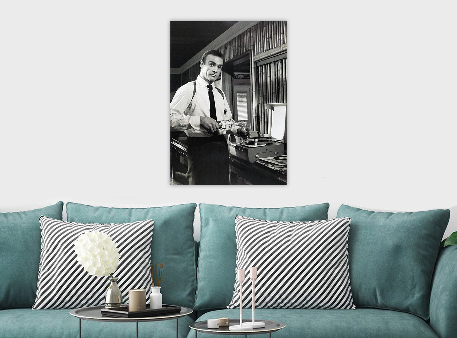 James Bond - Vodka Martini - Sean Connery - Canvas Wall Art Framed Print - Various Sizes