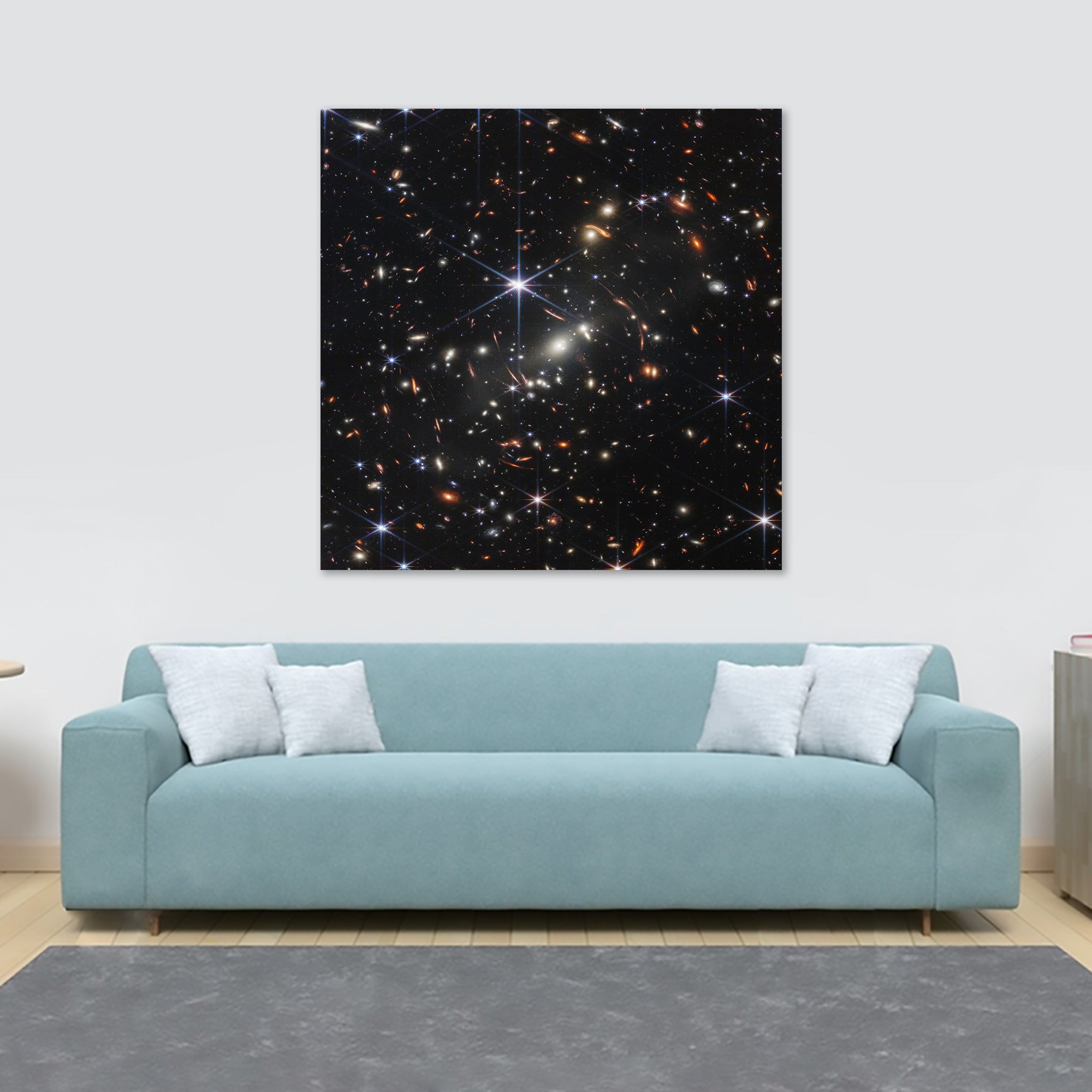 James Webb NASA - Deep Field Space Art - Framed Canvas Wall Art Print - Various Sizes