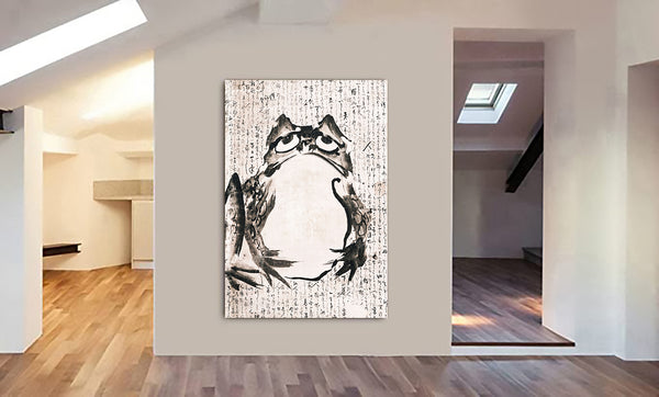 Japanese Frog - Vintage Art by Getsuju - Canvas Wall Art Framed Print - Various Sizes