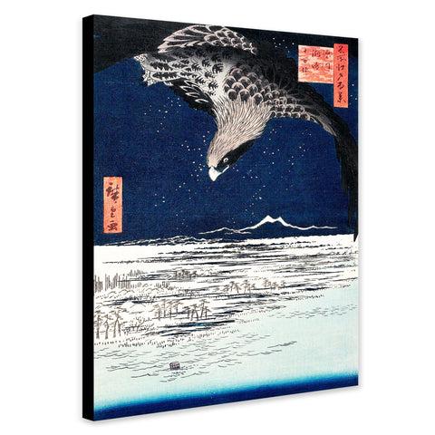 Japanese Hawk -  Vintage Art by Utagawa Hiroshige (1857) - Canvas Wall Art Print - Various Sizes