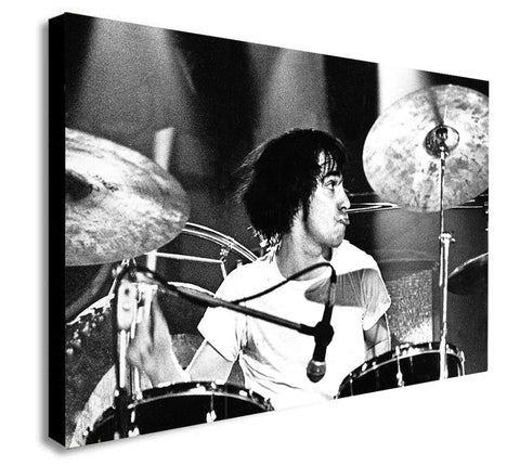 Keith Moon Drummer-The Who Rock Band - Canvas Wall Art Framed Print - Various Sizes