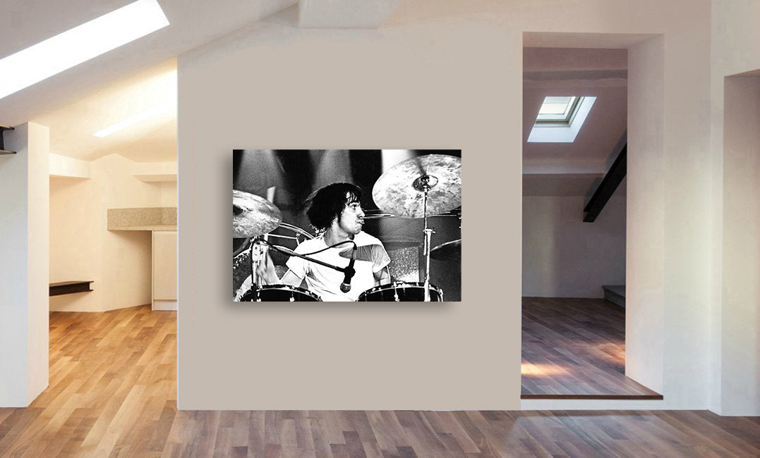 Keith Moon Drummer-The Who Rock Band - Canvas Wall Art Framed Print - Various Sizes