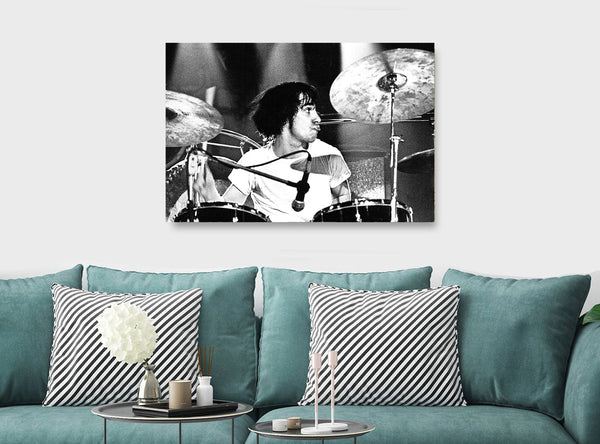 Keith Moon Drummer-The Who Rock Band - Canvas Wall Art Framed Print - Various Sizes
