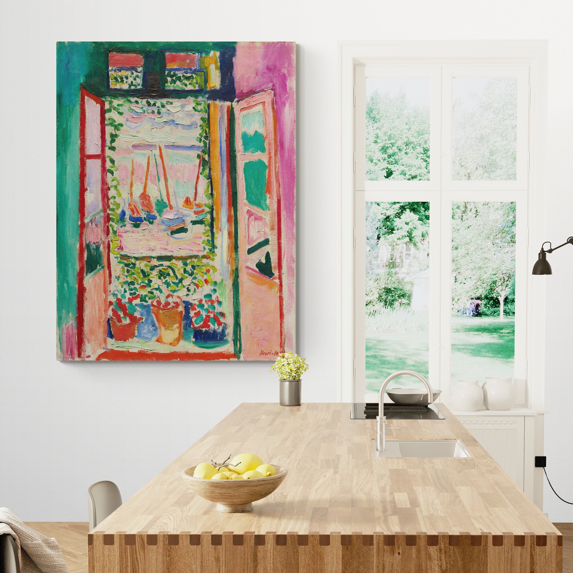 Matisse - Open Window - Abstract Wall Art - Canvas Wall Art Framed Print - Various Sizes