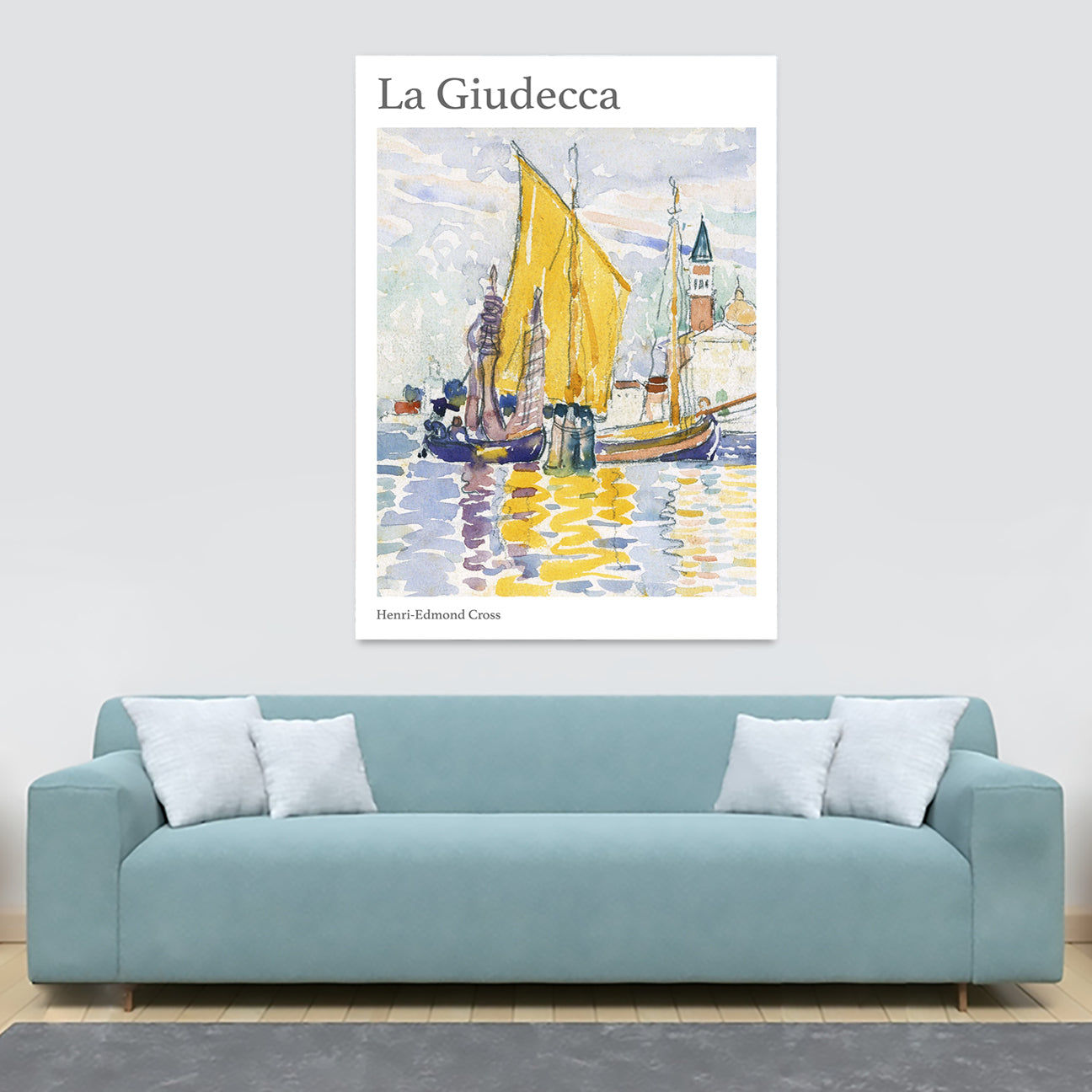 La Giudecca by Henri Edmond-Cross - Watercolour Art - Canvas Wall Art Framed Print - Various Sizes