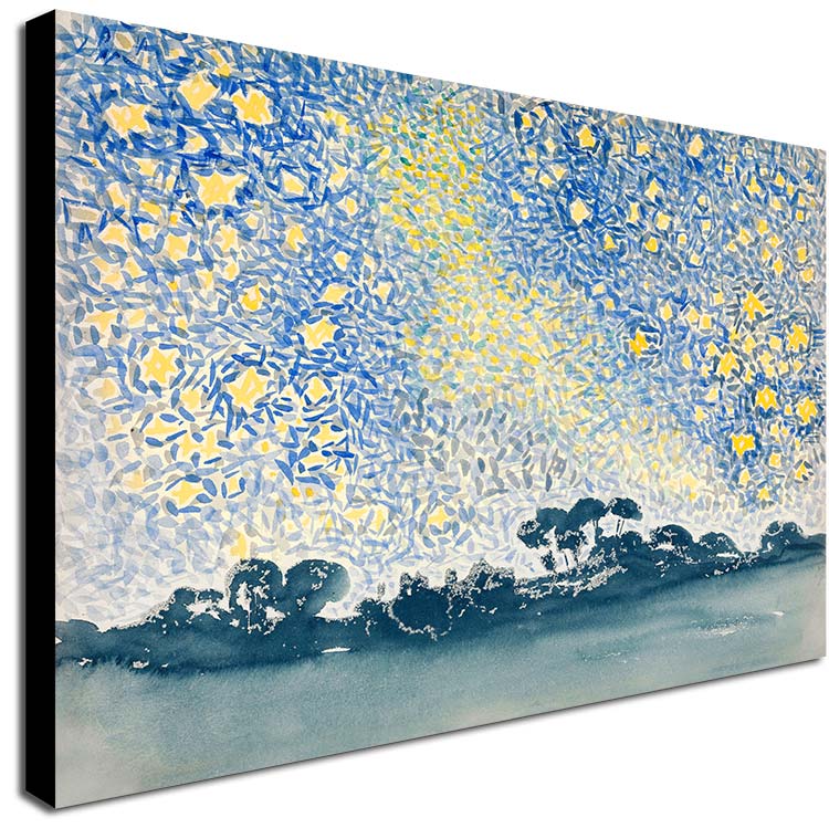 Landscape with Stars by Henri-Edmond Cross - Canvas Wall Art Framed  Print - Various Sizes