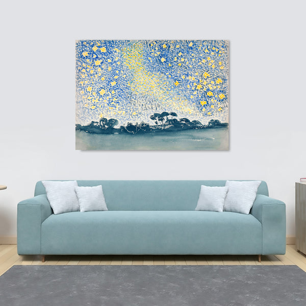 Landscape with Stars by Henri-Edmond Cross - Canvas Wall Art Framed  Print - Various Sizes