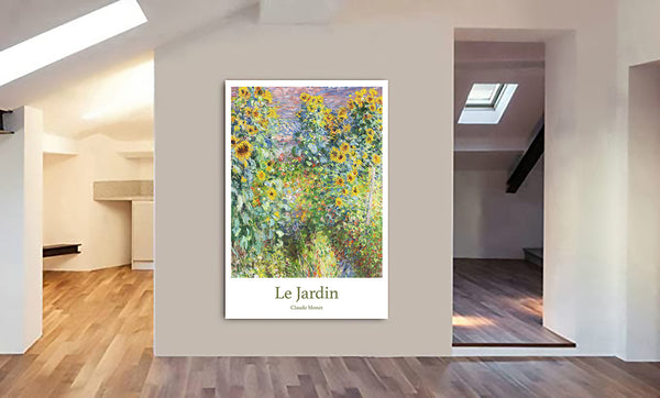 Le Jardin by Claude Monet - Canvas Wall Art Framed Print - Various Sizes