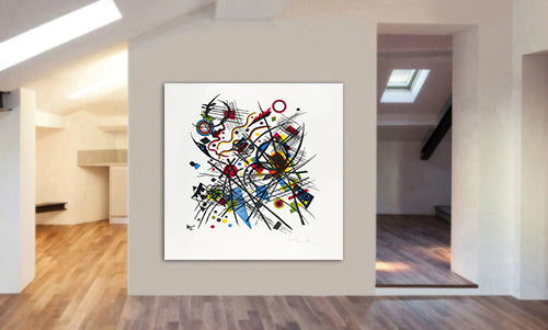 Lithographie fur die Vierte Bauhausmappe by Wassily Kandinsky - Framed Canvas Wall Art Print - Various Sizes