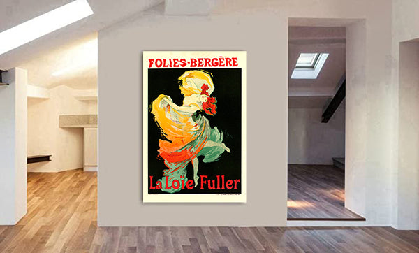Loie Fuller by Jules Cheret - French Dance Art - Canvas Wall Art Framed Print - Various Sizes
