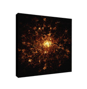 London At Night From Above - Canvas Wall Art Framed Print - Various Sizes