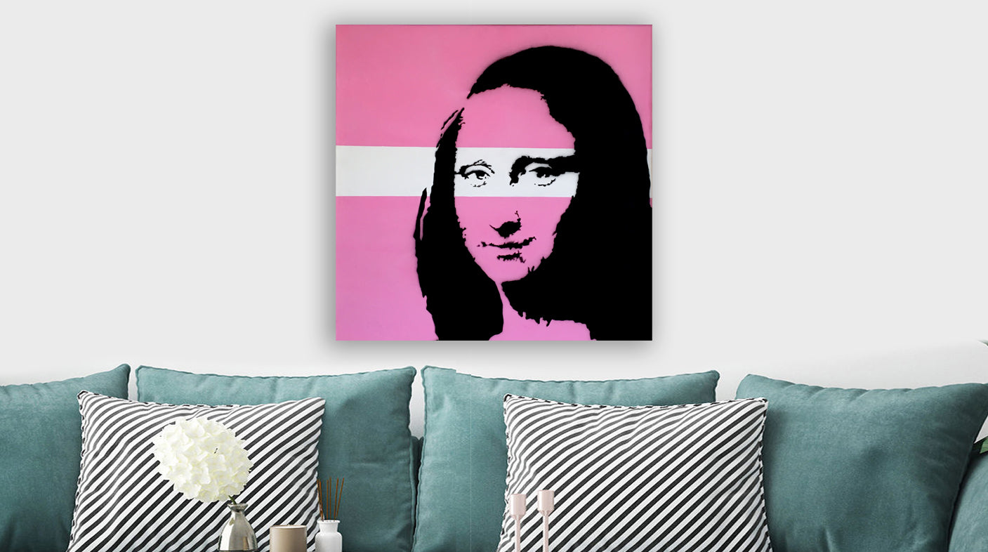 Mona Lisa - Banksy Graffiti -Canvas Wall Art Framed Print - Various Sizes