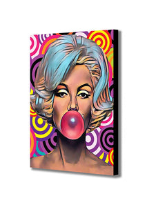 Marylyn Monroe - Bubble Gum Pop Art - Canvas Wall Art Framed Print - Various Sizes