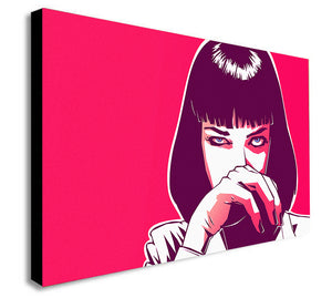 Pulp Fiction - Mia Wallace - Pop Art - Canvas Wall Art Framed Print. Various Sizes