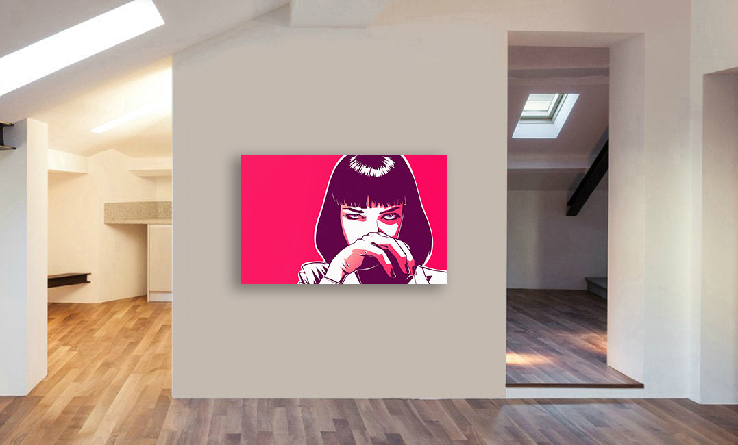 Pulp Fiction - Mia Wallace - Pop Art - Canvas Wall Art Framed Print. Various Sizes