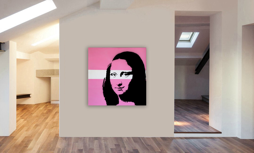Mona Lisa - Banksy Graffiti -Canvas Wall Art Framed Print - Various Sizes