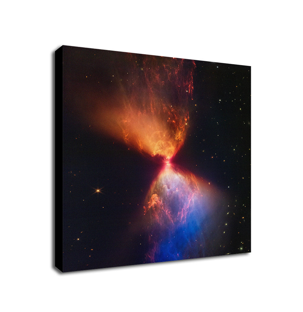 NASA’s James Webb Fiery Hourglass Protostar Wall Art - Framed Canvas Wall Art Print - Various Sizes
