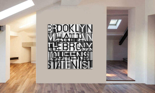 New York Boroughs - Framed Canvas Wall Art Print - Various Sizes