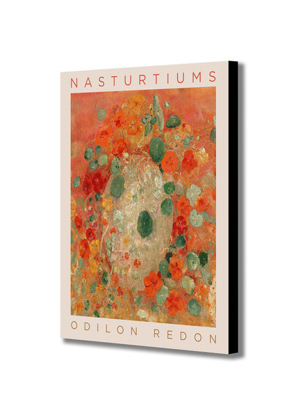 Nasturtiums Abstract Flower by Odilon Redon - Canvas Wall Art Framed Print - Various Sizes