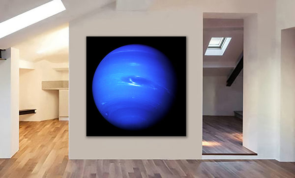 Neptune Planet - Space Wall Art - Framed Canvas Wall Art Print - Various Sizes