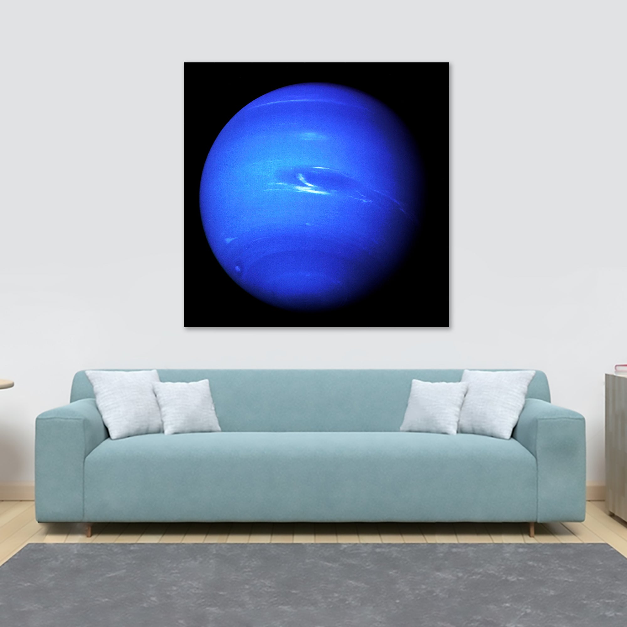 Neptune Planet - Space Wall Art - Framed Canvas Wall Art Print - Various Sizes