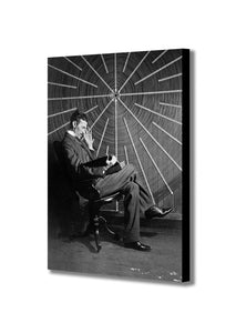 Nikola Tesla - Canvas Wall Art Framed Print - Various Sizes