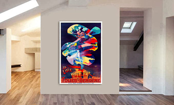Paris Dance - Loie Fuller Folies Bergere Cabaret - French Art - Canvas Wall Art Framed Print - Various Sizes