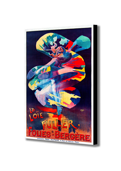 Paris Dance - Loie Fuller Folies Bergere Cabaret - French Art - Canvas Wall Art Framed Print - Various Sizes