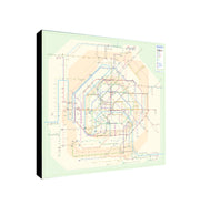 Paris Underground Metro Map - Canvas Wall Art Framed Print - Various Sizes