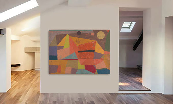 Joyful Mountain Landscape Paul Klee - Canvas Wall Art Framed Print - Various Sizes