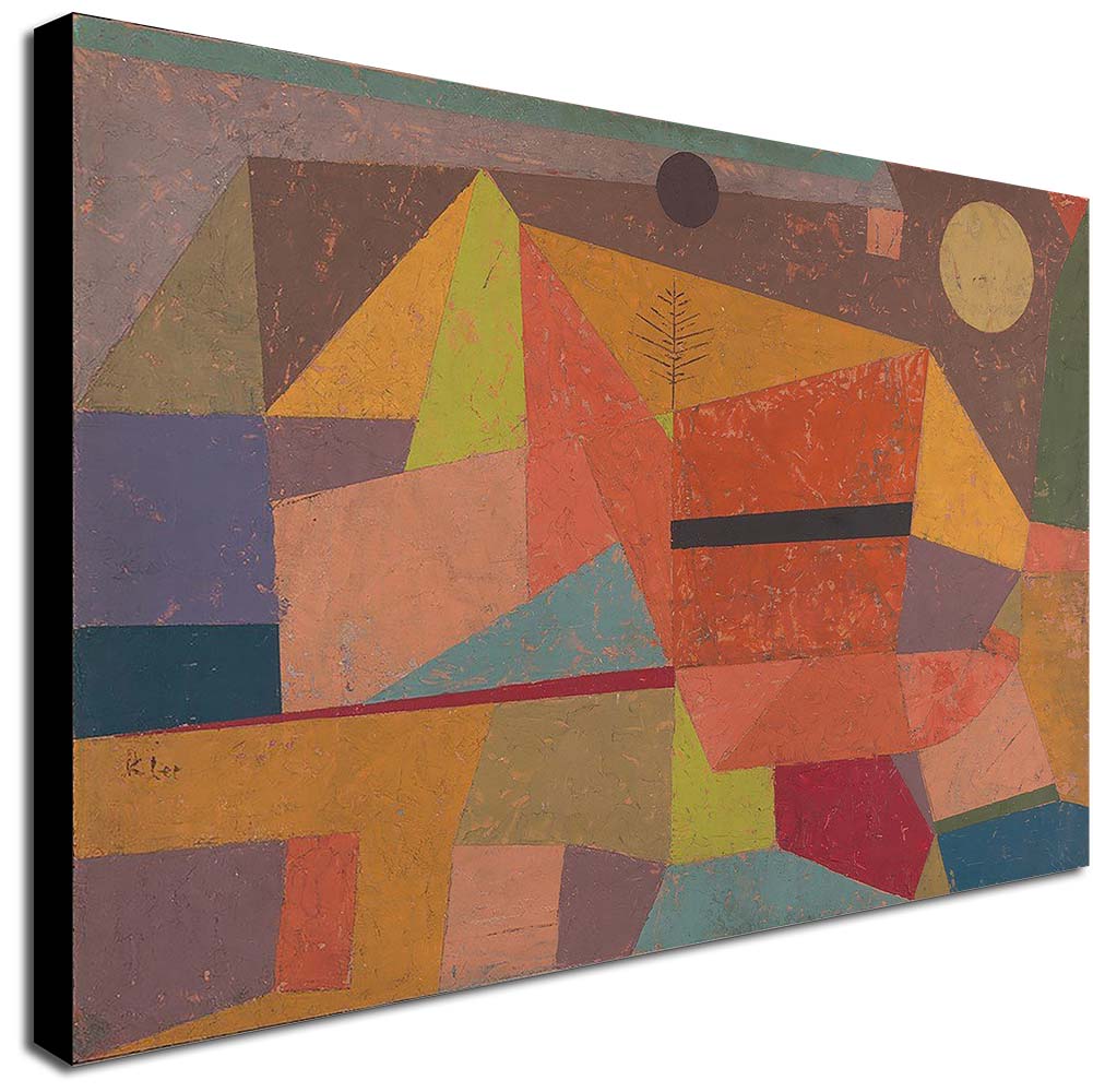 Joyful Mountain Landscape Paul Klee - Canvas Wall Art Framed Print - Various Sizes