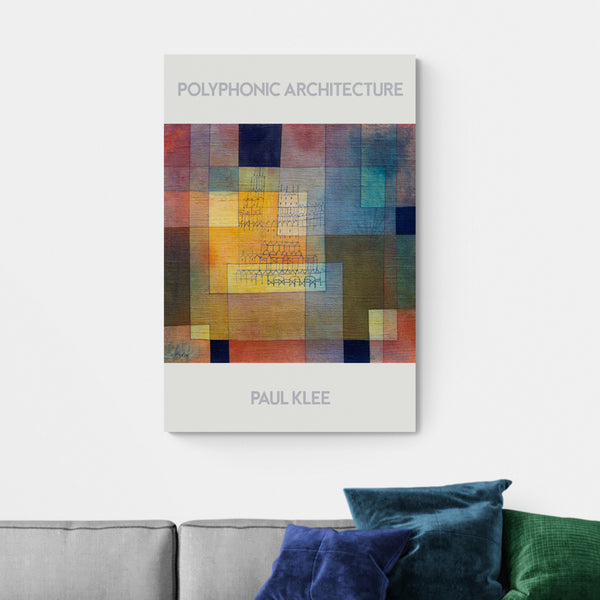 Polyphonic Architecture by Paul Klee - Canvas Wall Art Framed Print - Various Sizes