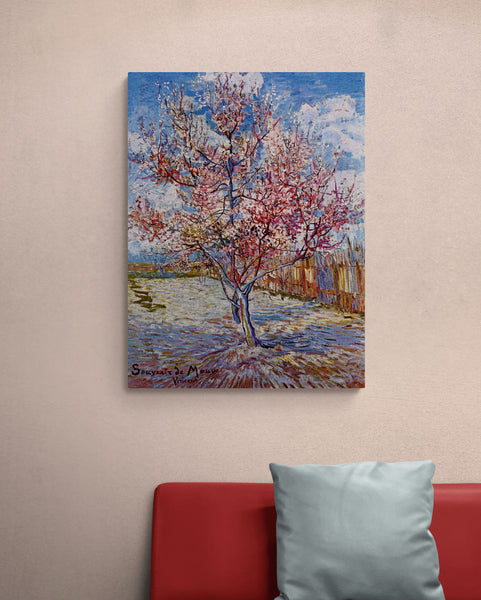 Peach Tree in Bloom by Vincent Van Gogh - Canvas Wall Art Framed Print - Various Sizes