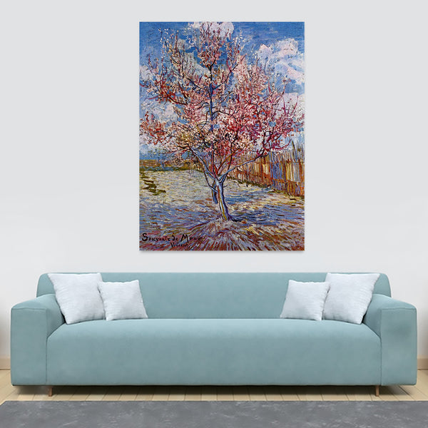 Peach Tree in Bloom by Vincent Van Gogh - Canvas Wall Art Framed Print - Various Sizes