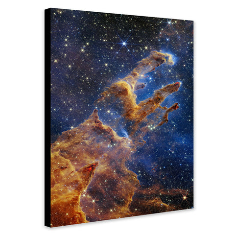Pillars Of Creation -  NASA’s James Webb Space Telescope - Canvas Wall Art Framed Print - Various Sizes