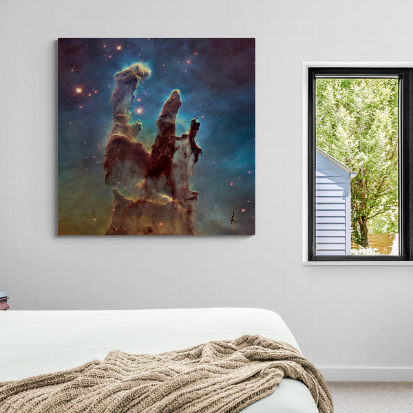 Pillars Of Creation Hubble Space Art - Framed Canvas Wall Art Print - Various Sizes